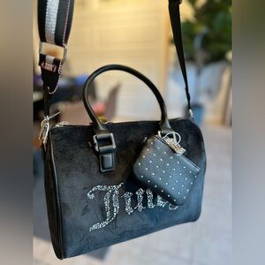 Juicy Couture Suede Handbag with Rhinestone Detailing